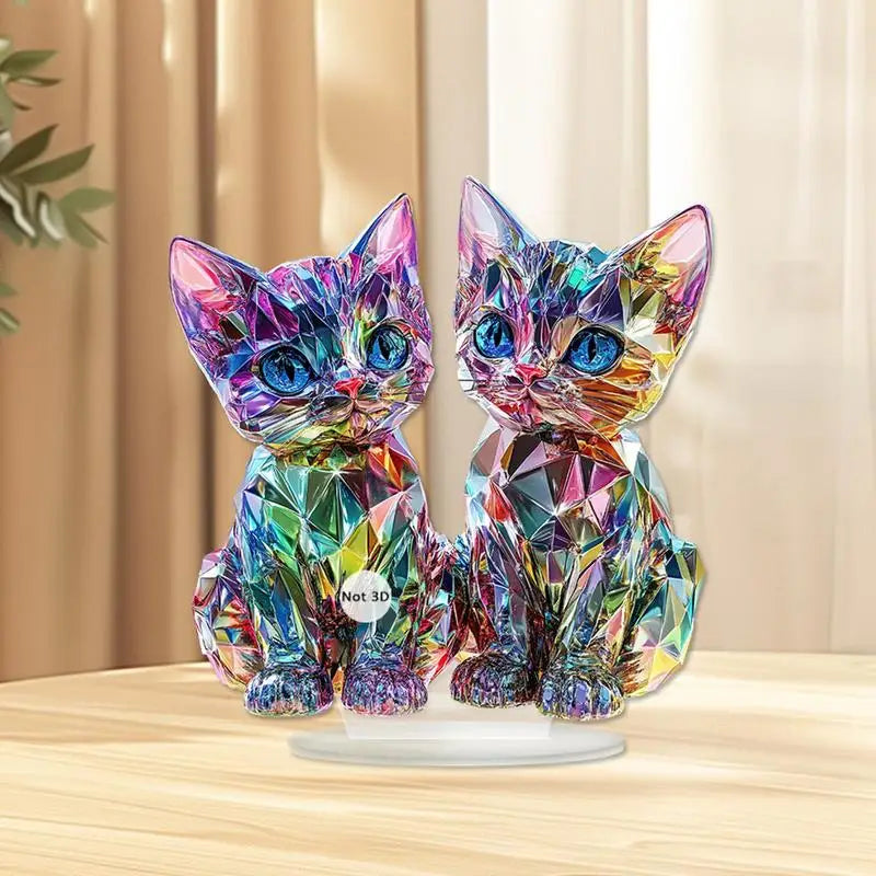 Colorful Cat Statue - Colorful Cat Miniature Ornaments