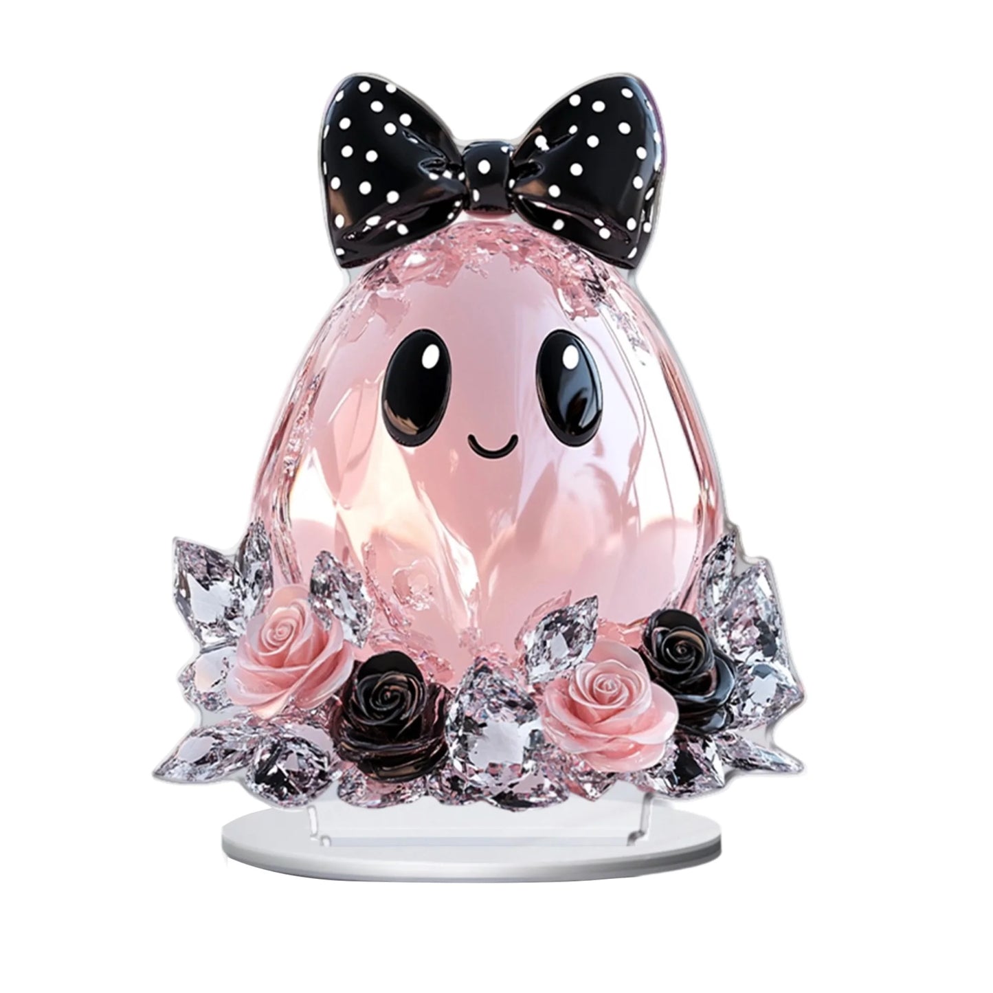 Halloween Party Decorations - Spooky Acrylic Crystal Pumpkin 2D - Flat Statue Ornament - Table Centerpiece for Home Décor