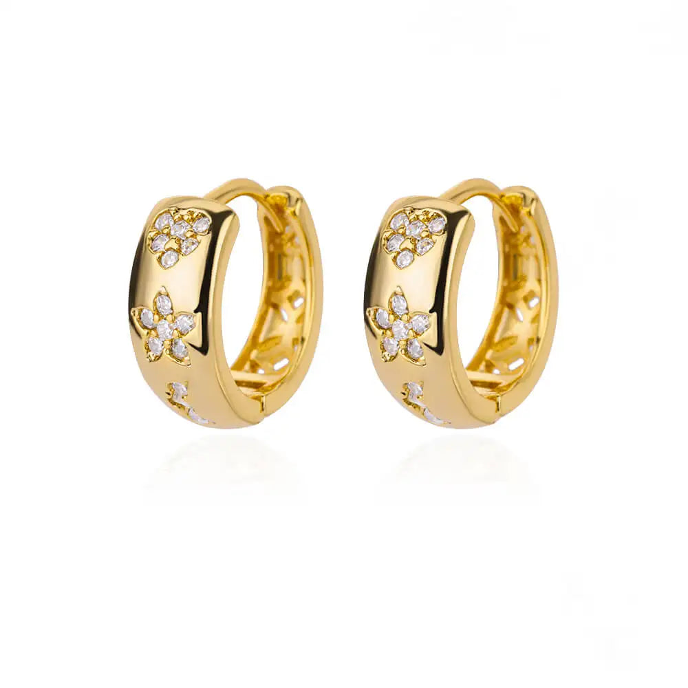 Zircon Star Earring For Women Girl Stainless Steel Hoop Piercing Earring y2k 2024 New Jewelry Accessories Gift aretes