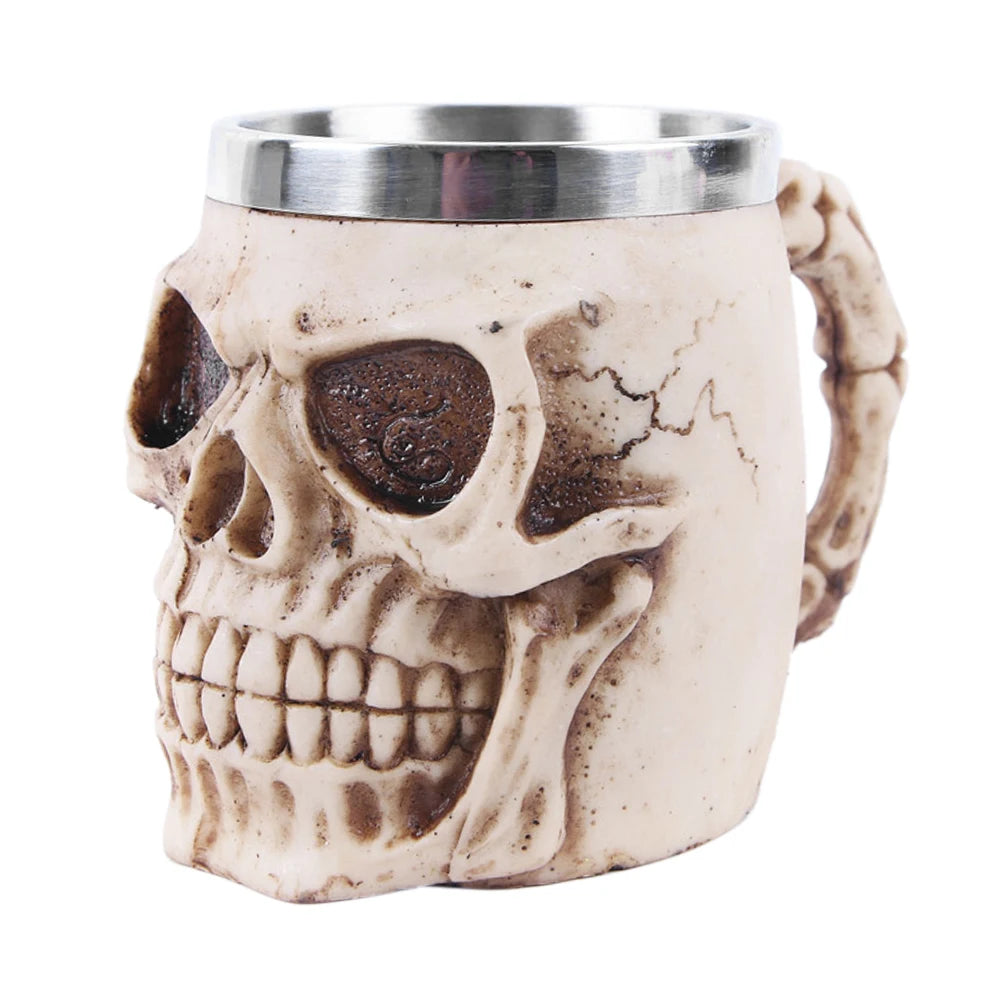 Resin Skull Retro  Glass