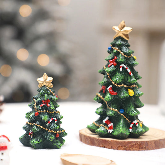 Tabletop Christmas Resin Tree Decor 3D Xmas Tree Christmas Tree Model for Christmas DIY Craft Party Decor MIAO-US