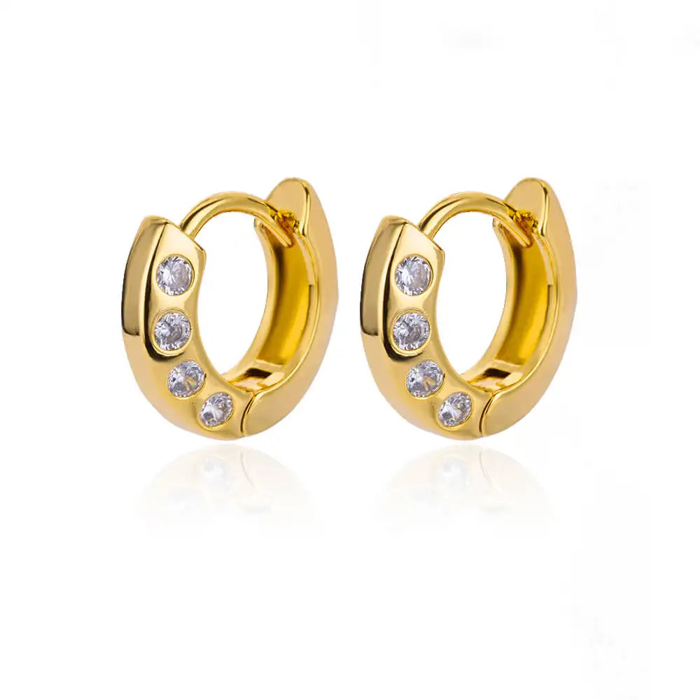 Zircon Star Earring For Women Girl Stainless Steel Hoop Piercing Earring y2k 2024 New Jewelry Accessories Gift aretes