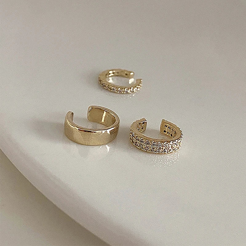 3Pcs/set Fashion C Shape Zircon Ear Cuff -  No Piercing Ear Clip For Women