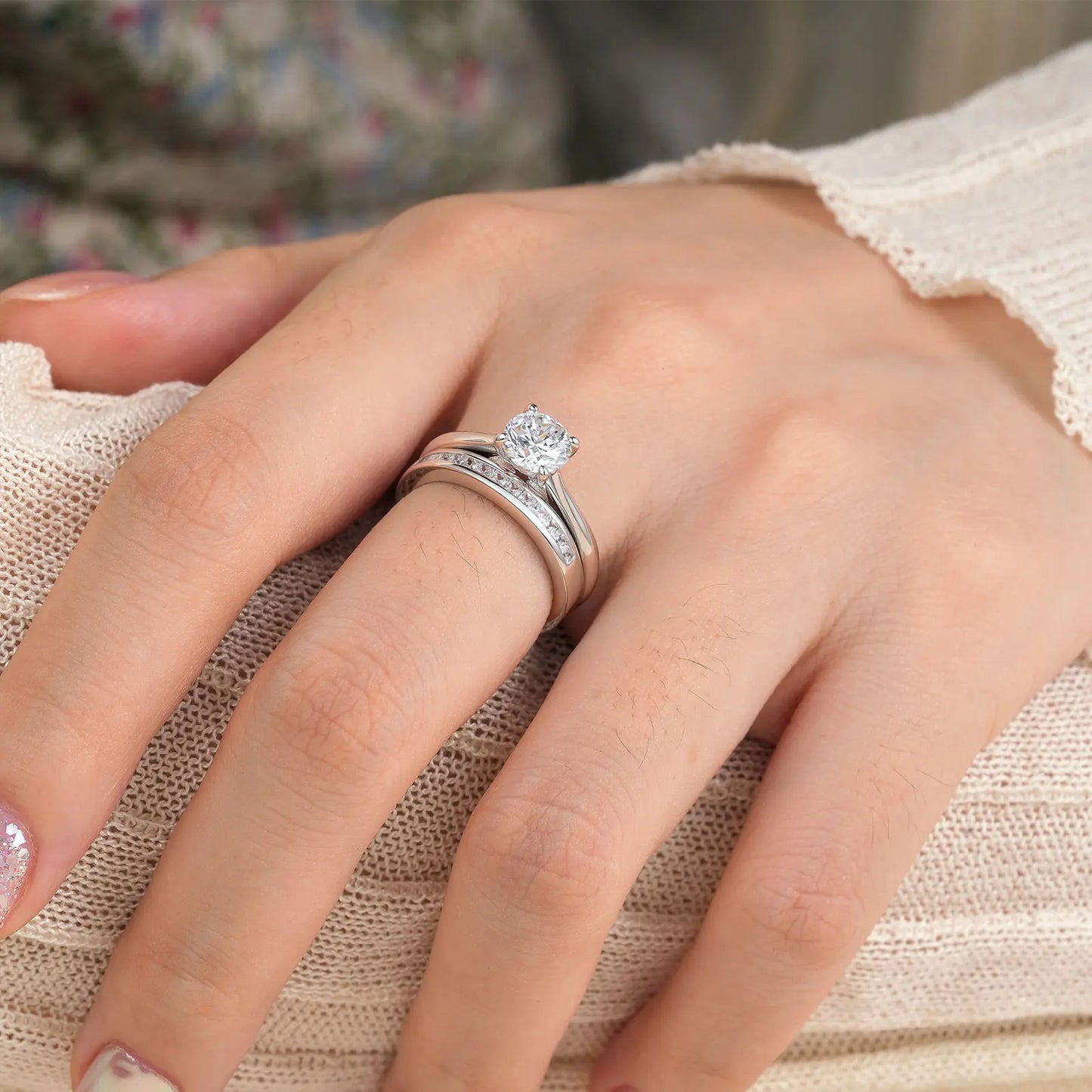 925 Silver Ring - Yellow Gold Jewelry -Luxury Solitaire Round Cubic Zircon Diamond Rings