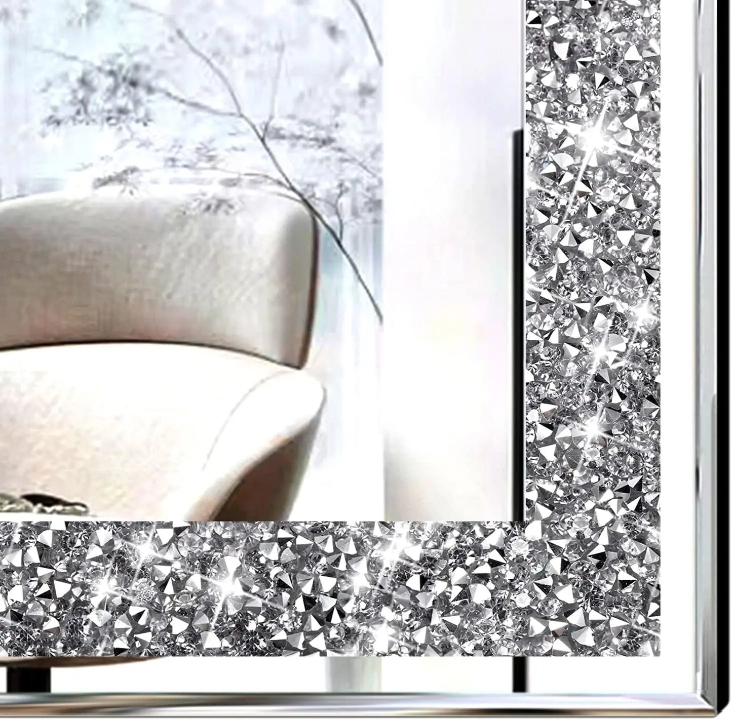 2 Piece Wall Mirrors, Crush Diamond Mirrors Decor,   (12”X12”)