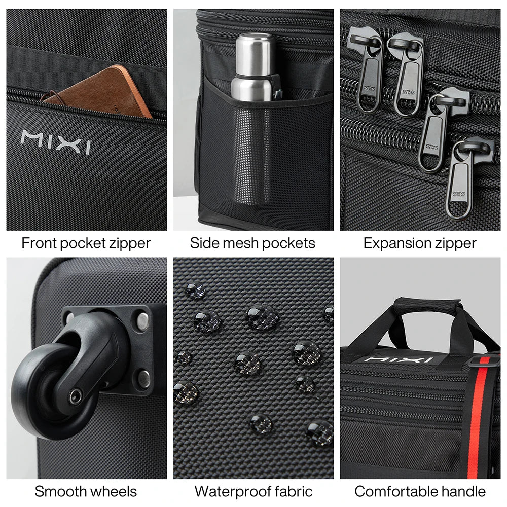 Mixi Foldable Travel Bag  -  Hand Carry Duffel Bag with Wheels - Expandable Rolling Travel Bag - Large Capacity Waterproof Luggage Bag