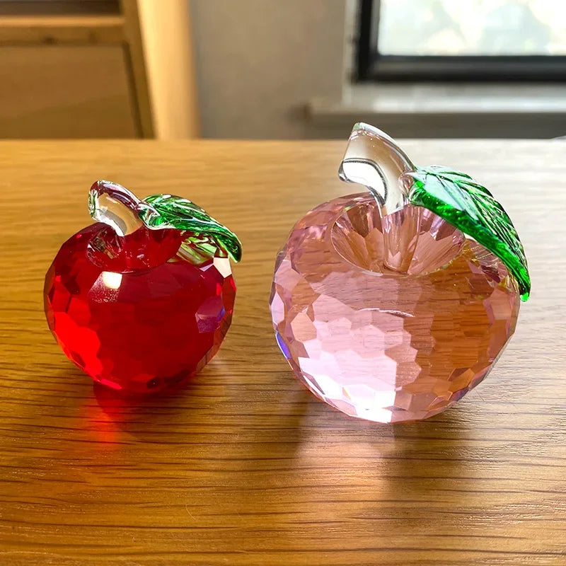 Crystal Apple  Sculpture Glass Fruit