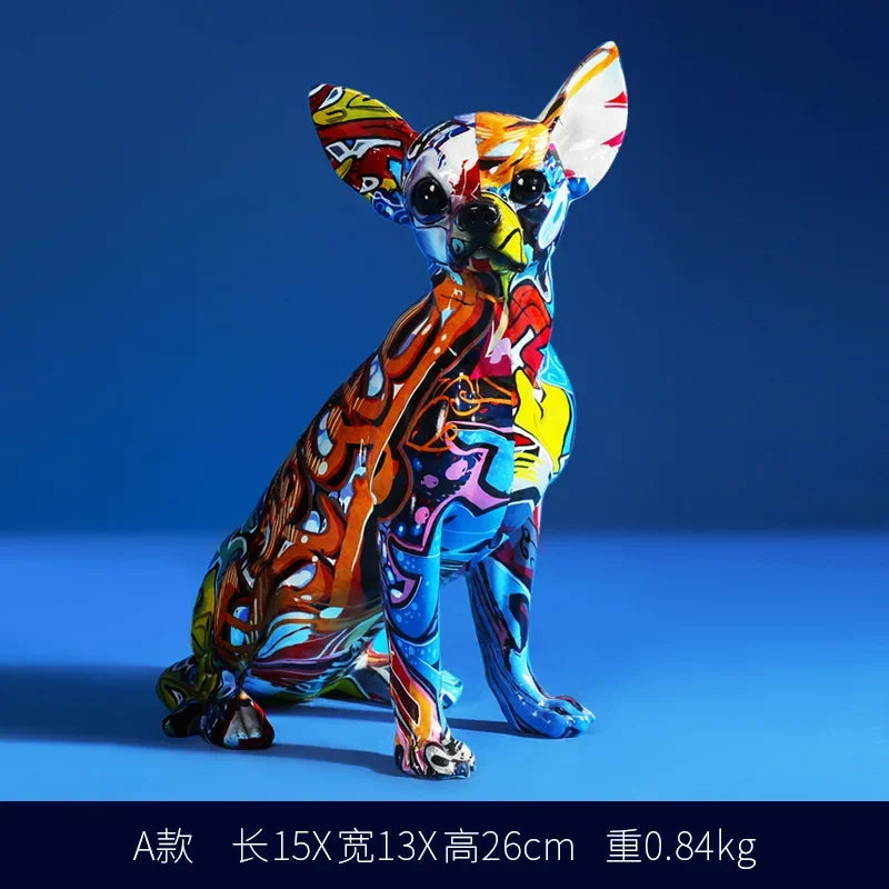 Simple Creative Painted Graffiti Living Room - Color Dog Decorations -