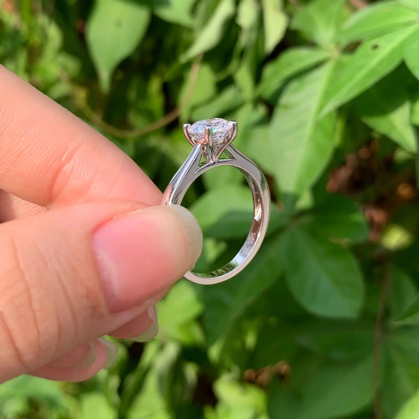 925 Silver Ring - Yellow Gold Jewelry -Luxury Solitaire Round Cubic Zircon Diamond Rings