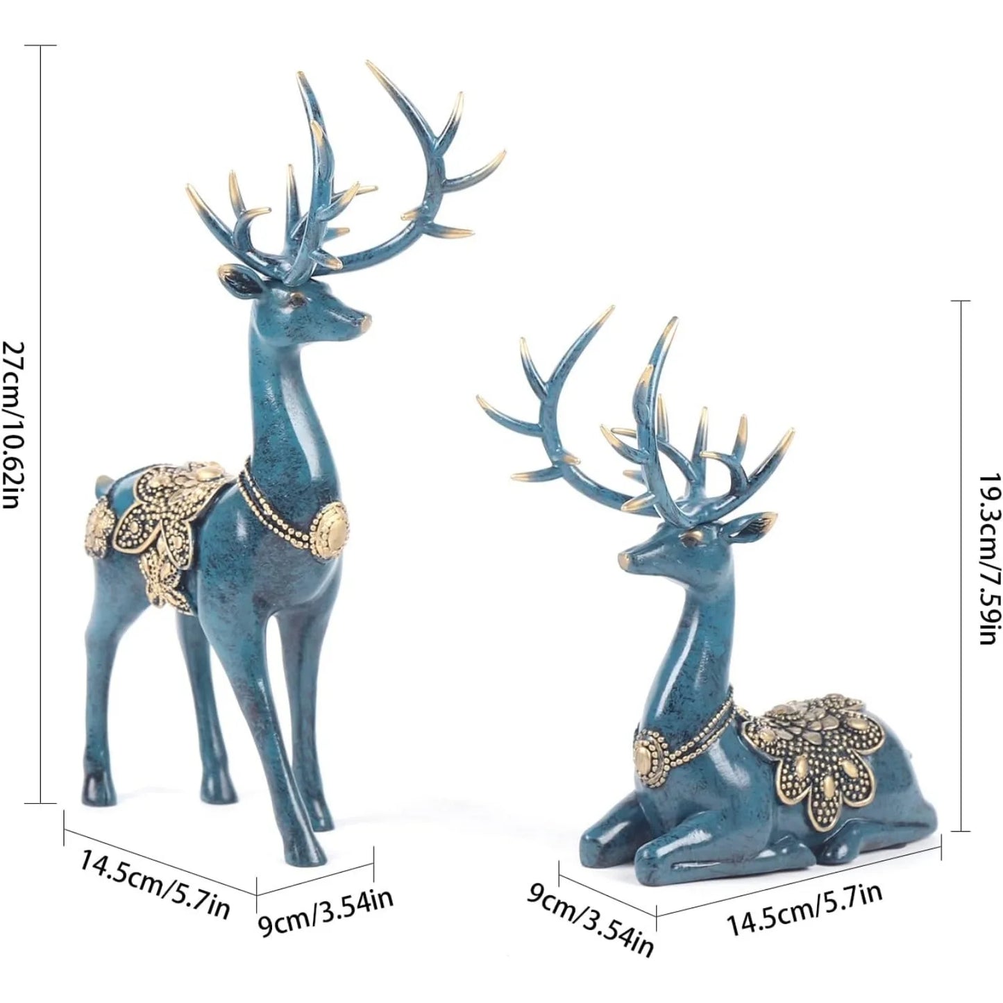 2Pcs Christmas Reindeer Figurines