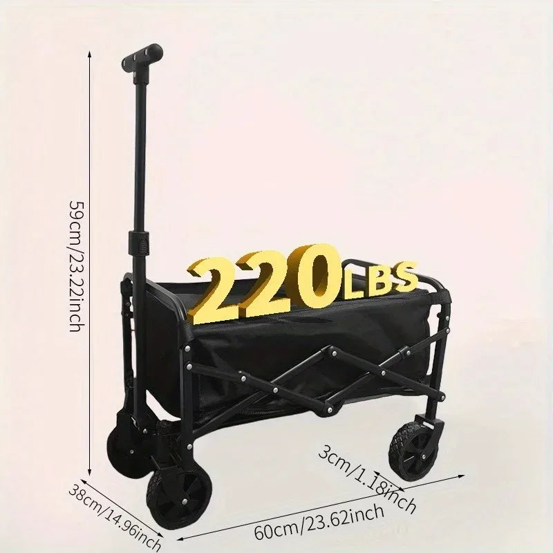 330/450LB Heavy Duty Foldable Utility  Wagon With Terrain Car storage car Wheels, Side Pockets,