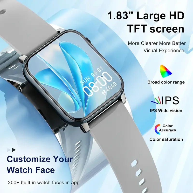 2025 New Waterproof Smart Watch - Bluetooth Call Women & Men Watch - Voice Assistant