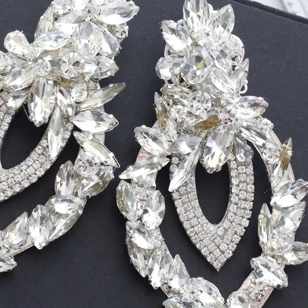 Stonefans Geometric  Earrings for Women Fashion -  Rhinestone Ear Accessories