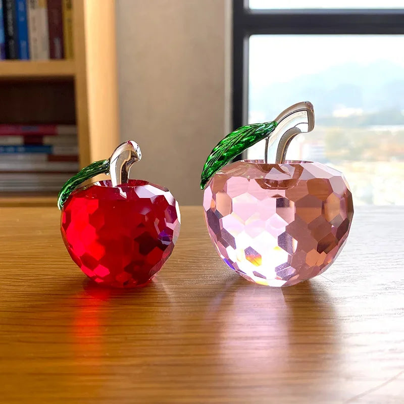 Crystal Apple  Sculpture Glass Fruit
