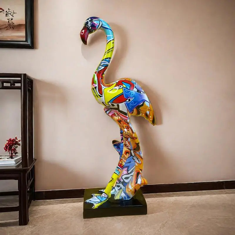Modern Colorful French Flamingo Statue