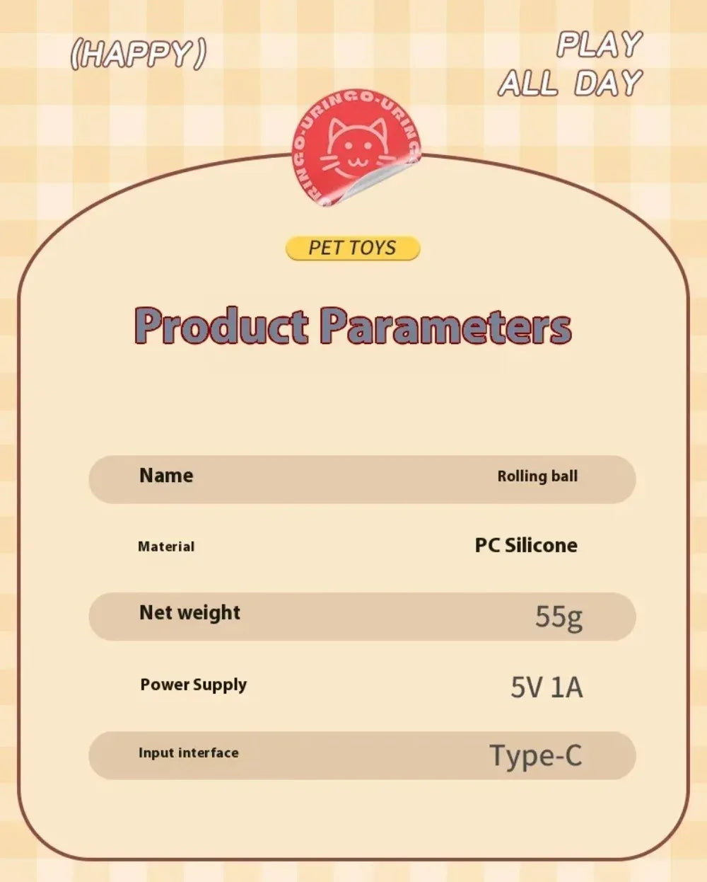 New Cat Interactive Ball Toy Automatic Rolling Ball - Faux Tail Rechargeable Smart Pet Electric Toy Dog