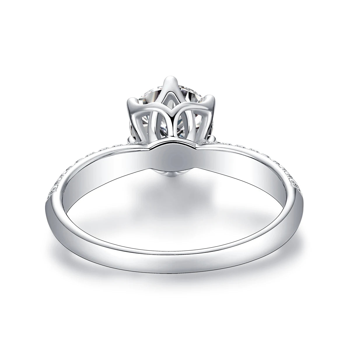 1ct 2ct 3ct Moissanite Ring - 925 Sterling Silver - 18K Gold Plated Elegant Gift Jewelry