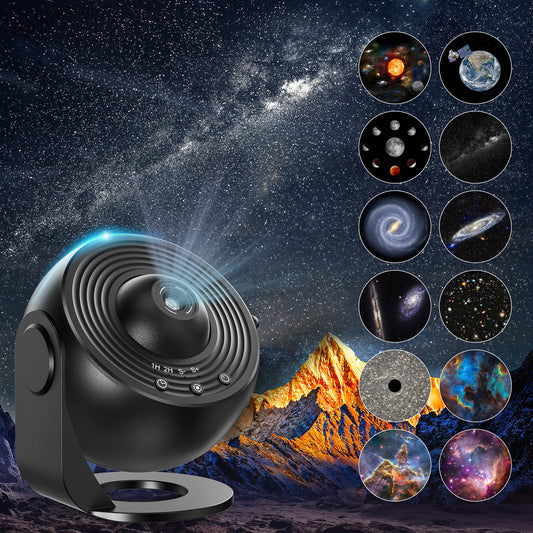 13 In 1 Galaxy Ultral Star Projector HD Image - Area LED Night Light, - 13 Film Discs,360° Rotate for