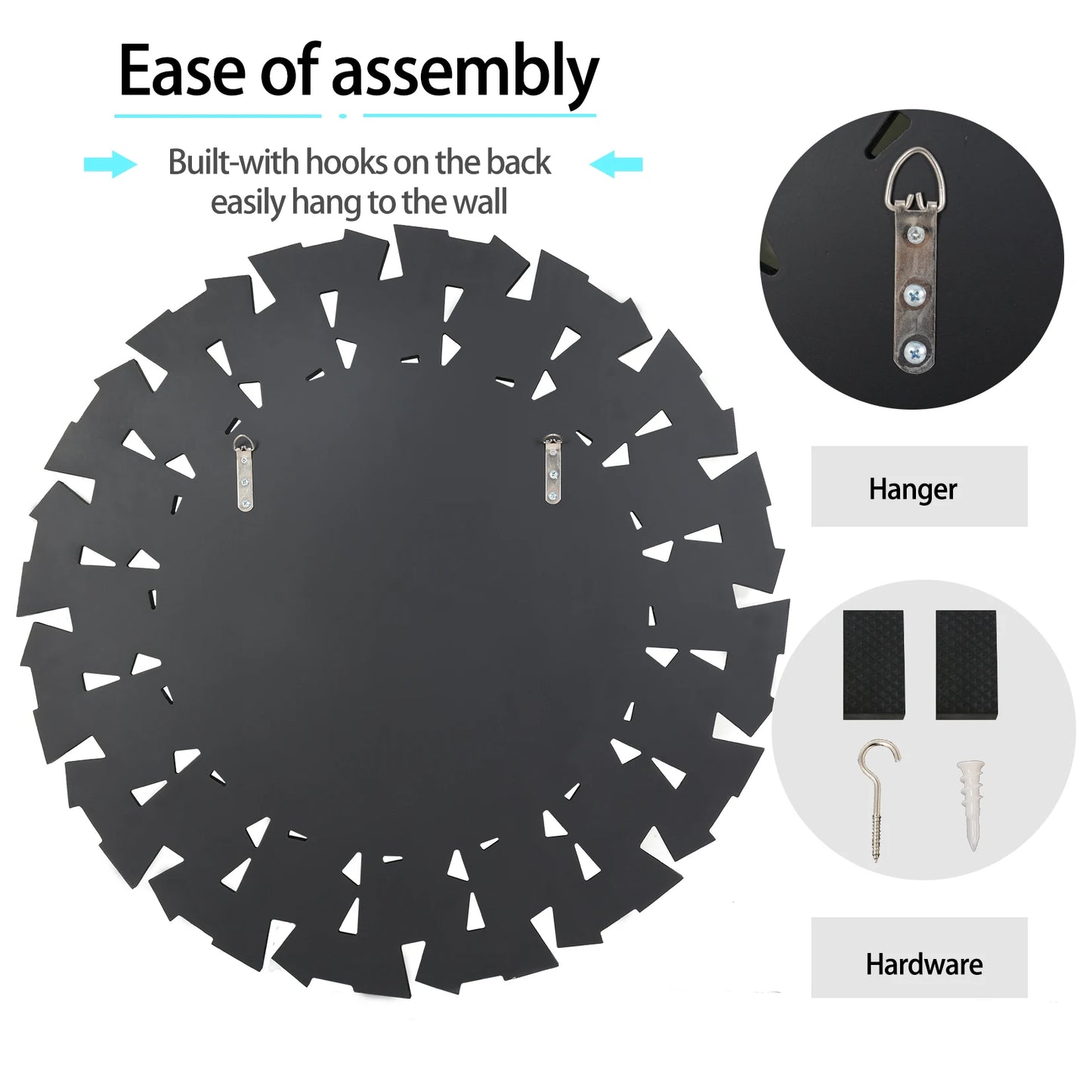 32" Wall  Round Sunburst Mirror Beveled