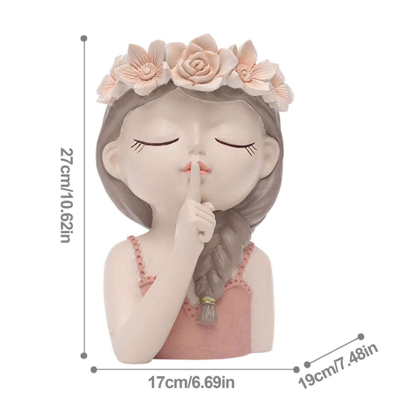 Creative Cute Girl Resin Flower Pot
