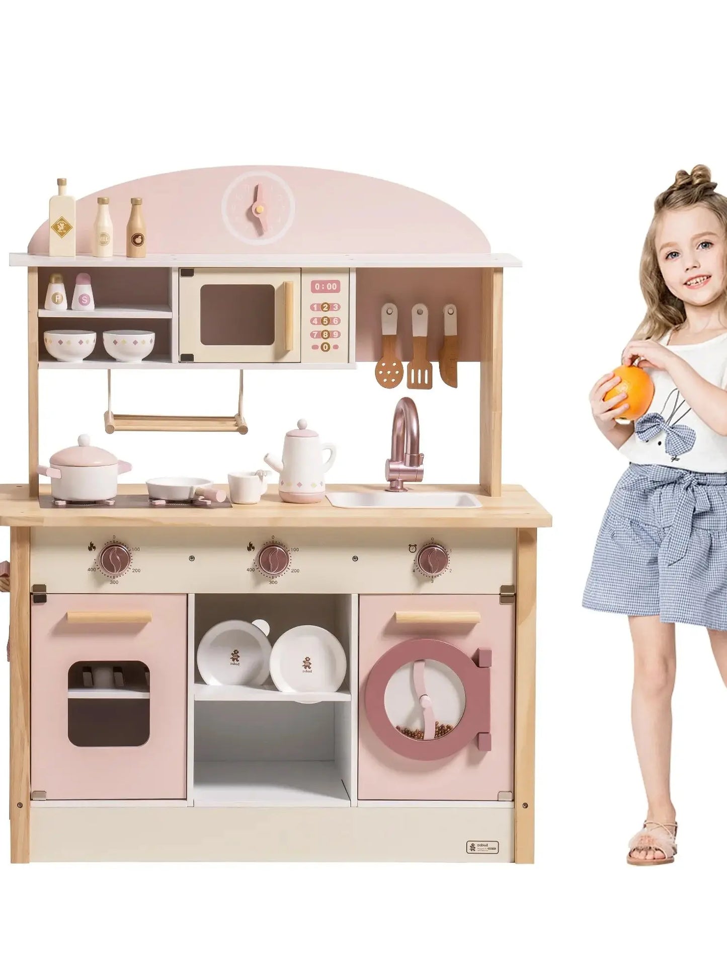 Wooden Kitchen for Kids - Play Kitchen with Plenty of Play Features