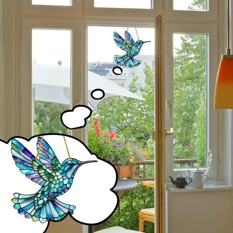 Hummingbird Sun Catchers - Acrylic Portable Hummingbird  For Garden Window Wall ,Living Room