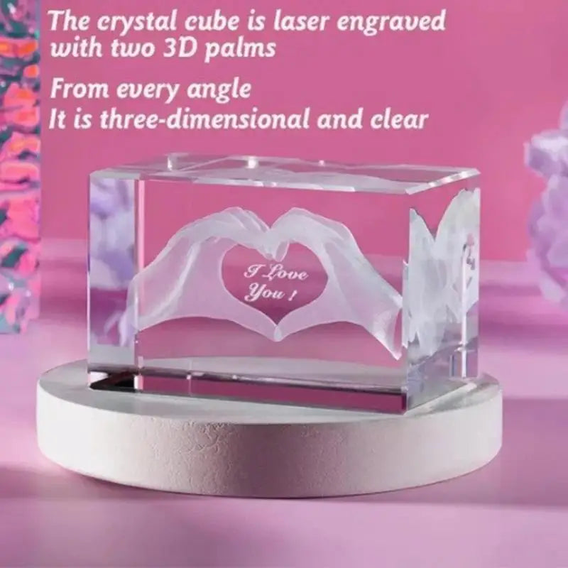 Heart Crystal Hands Sculpture