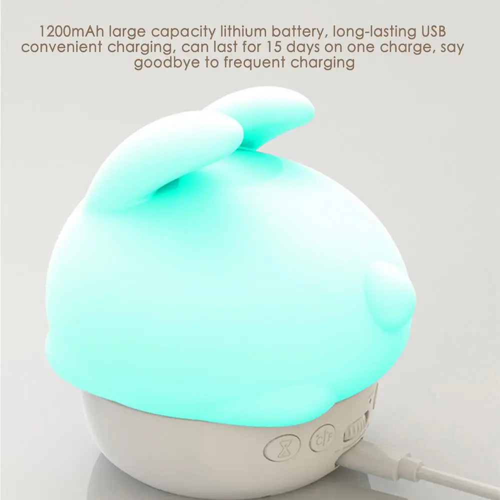 Bunny Alarm Clock Sleep Training Night Lights Rabbit Silicone Pat Light Rabbit Digital Alarm Clock Fun Rabbit Wake up Lamp
