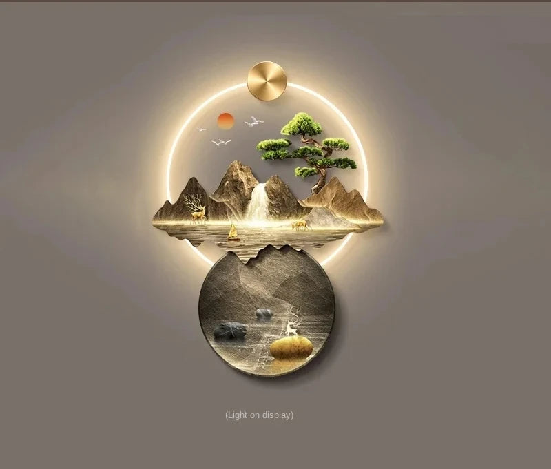 3d wall painting with lights -  Modern Hanging Home Decoration