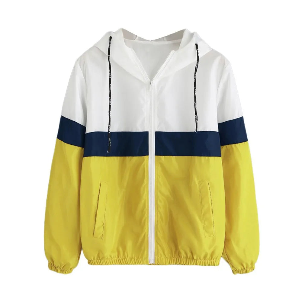 Fashion 2025  Quick Dry Women's Jackets - Windbreaker Sun Protection Patchwork Color Zipper Thin Summer Women Clothing