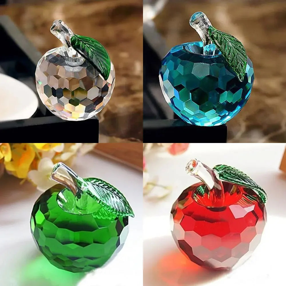 Crystal Apple  Sculpture Glass Fruit