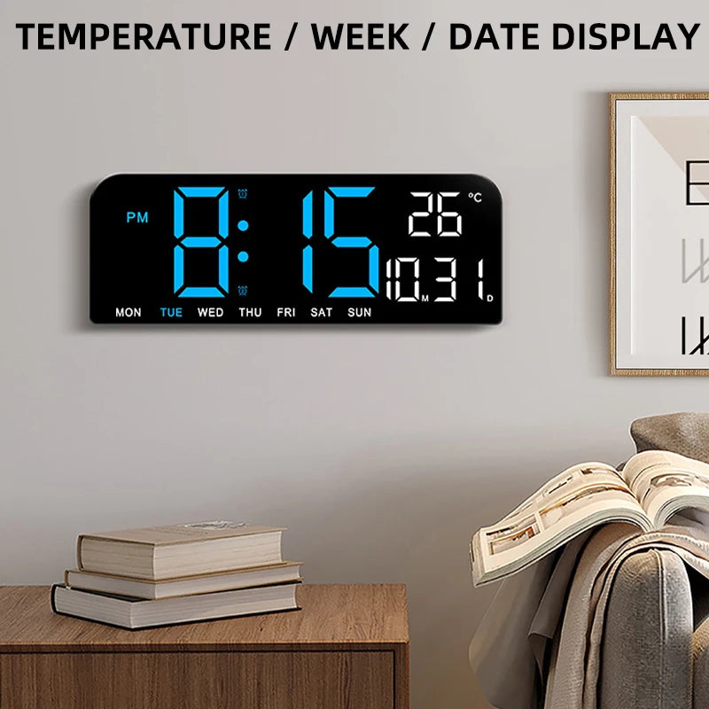 TIMESS Digital Alarm Clock with Large Display,  Temperature & Date Display, Silent USB-Powered Clock