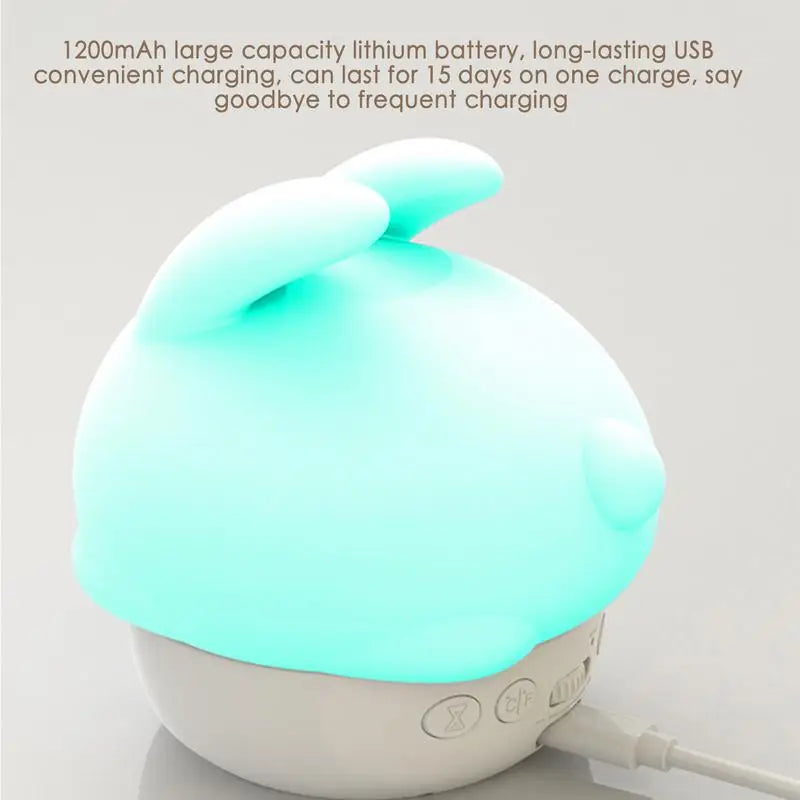 Bunny Alarm Clock Sleep Training Night Lights Rabbit Silicone Pat Light Rabbit Digital Alarm Clock Fun Rabbit Wake up Lamp