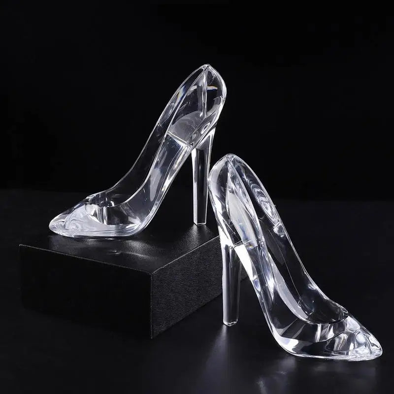Cinderellas Crystal Glass Slipper Shoe - Transparent Acrylic High-Heeled Shoes -  Beautiful Home Decor