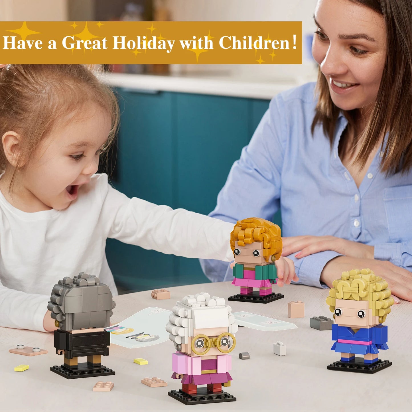 4 in1 Golden Funny Girls Building Block Toys