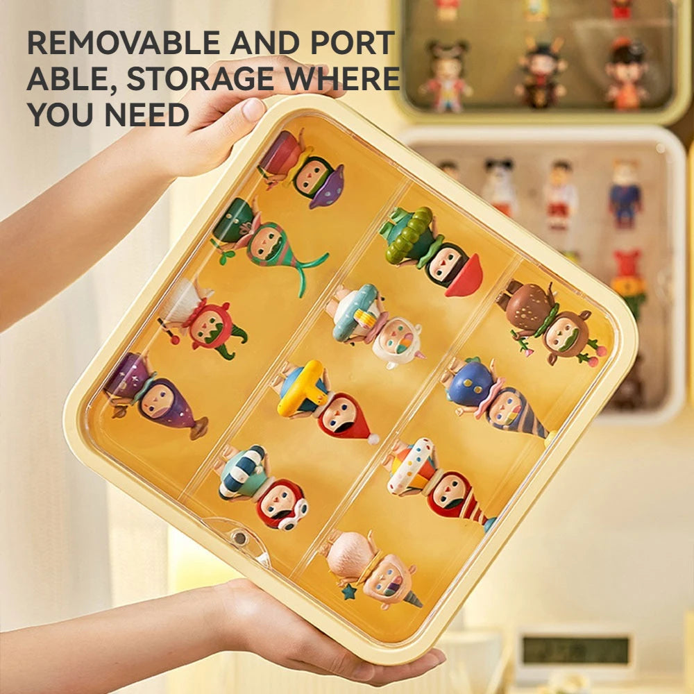 Clear Display Case for Figures, Wall-Mounted Doll Storage - 3Layer Storage Box