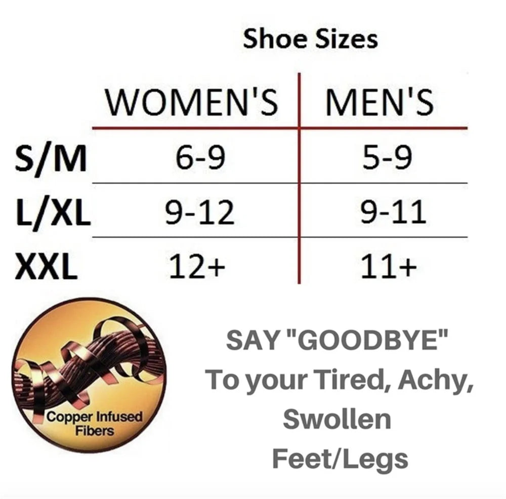 6 Pair Copper Compression Socks Women -Men Anti Fatigue Pain Relief Graduated Unisex Compression Stockings- Knee High 20-30 MmHg