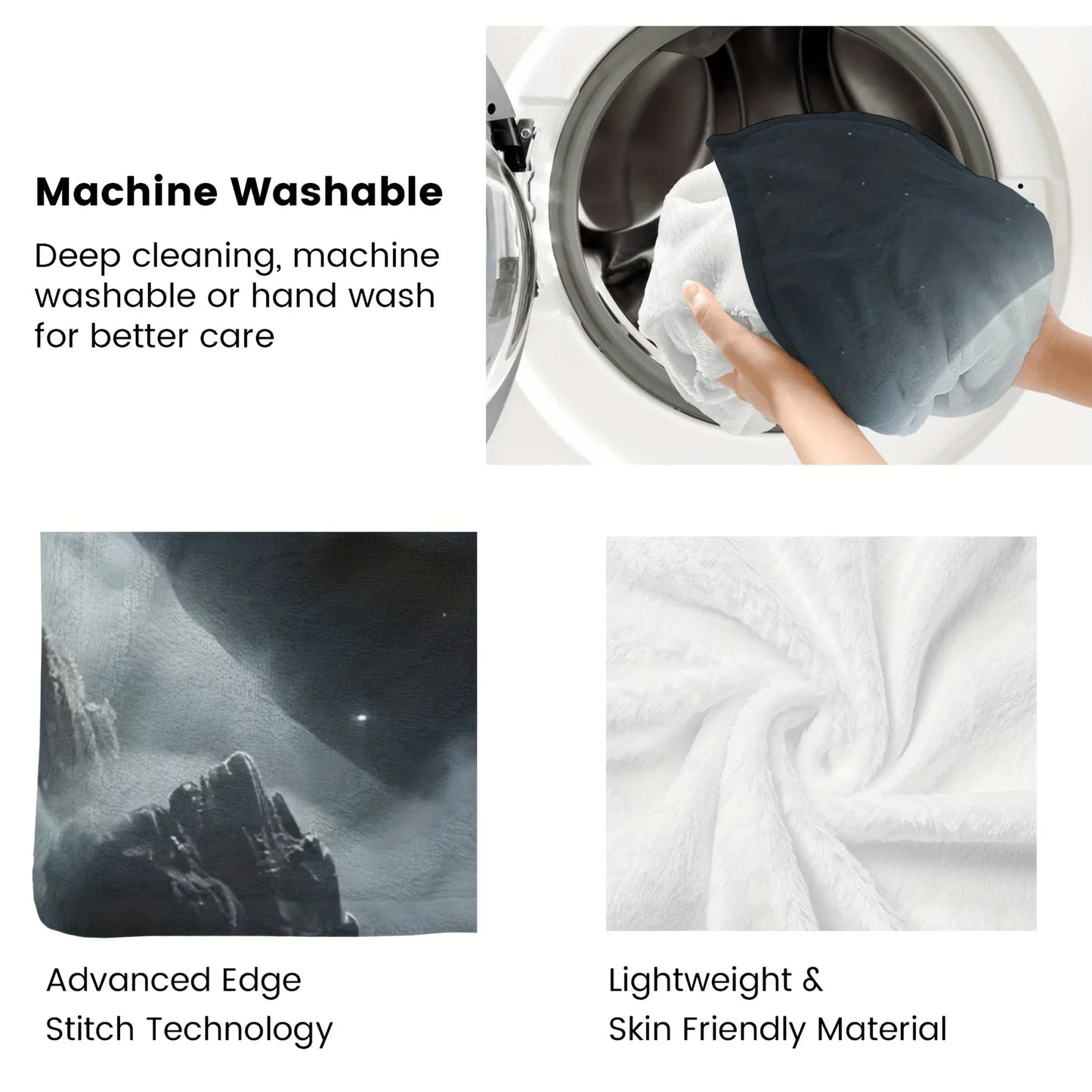 [Machine Washable Travel Blanket -  1pc Elephant Leaning On The Moon Sleeping