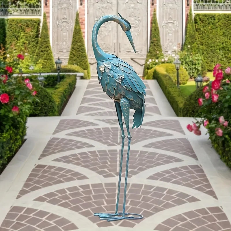 Standing Garden Crane Statue for Outdoor,