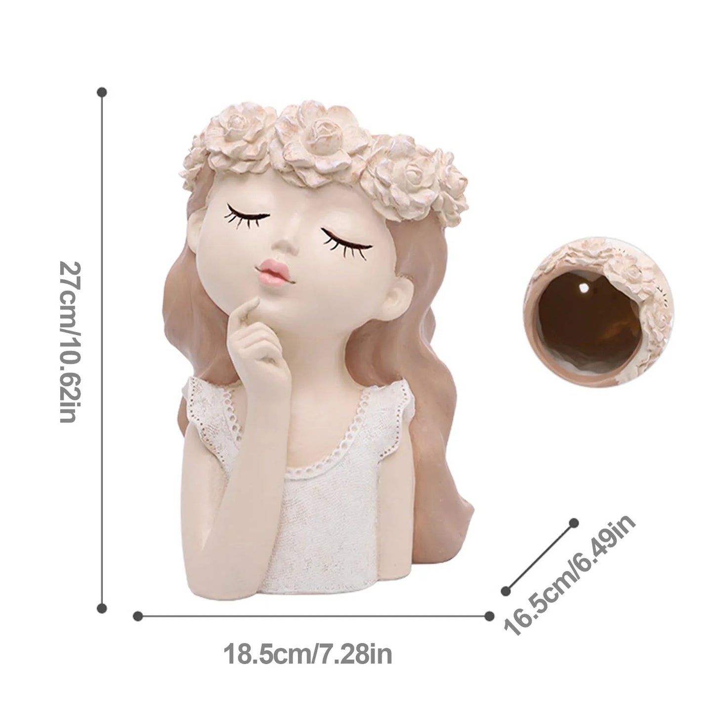 Creative Cute Girl Resin Flower Pot
