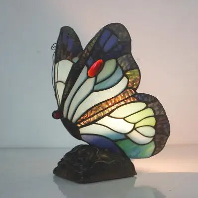 Tiffany Table Lamp Retro Stained Glass Butterfly Desk Lamp