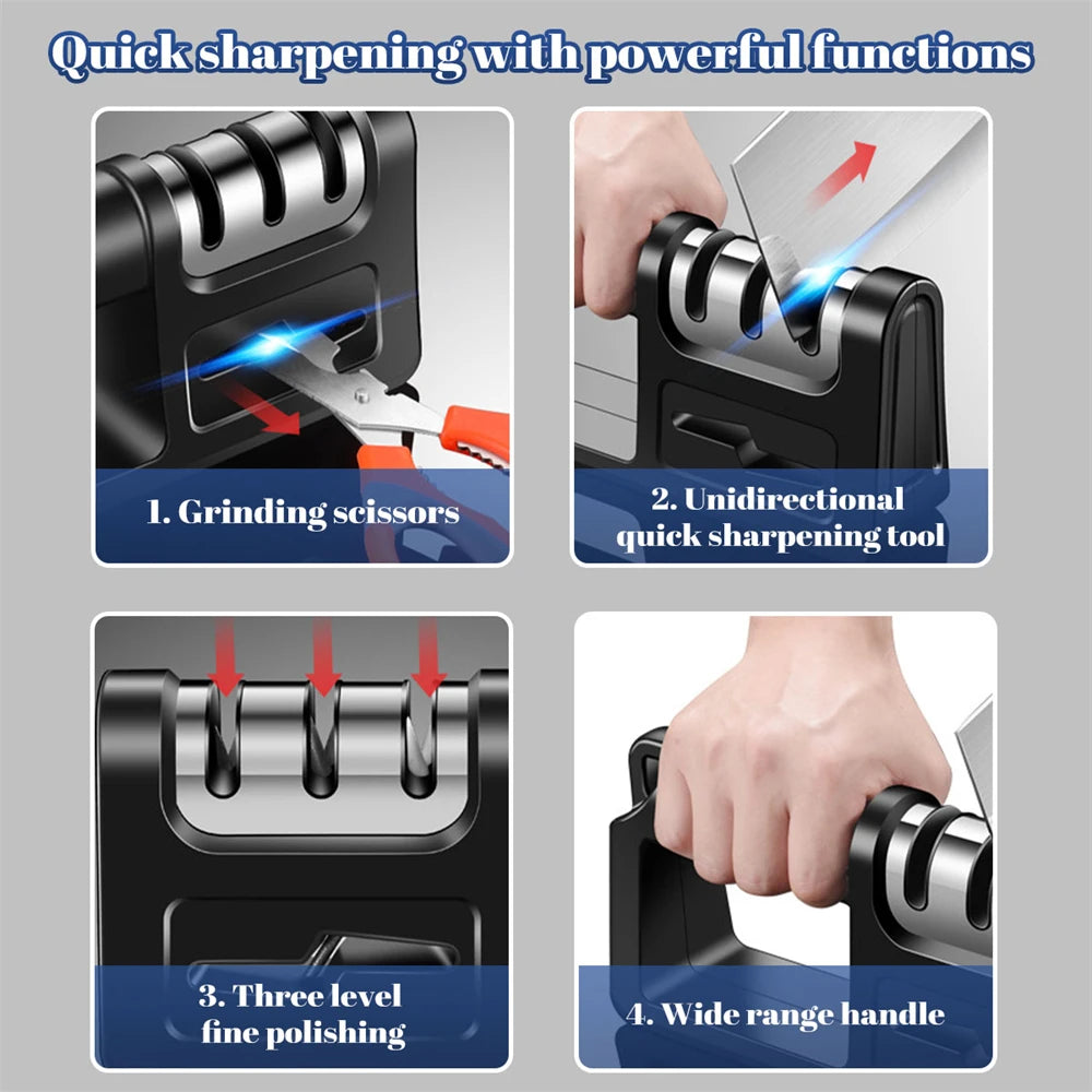 Stainless Steel Knife Sharpener Kitchen - Four In One Knife Sharpener Tool