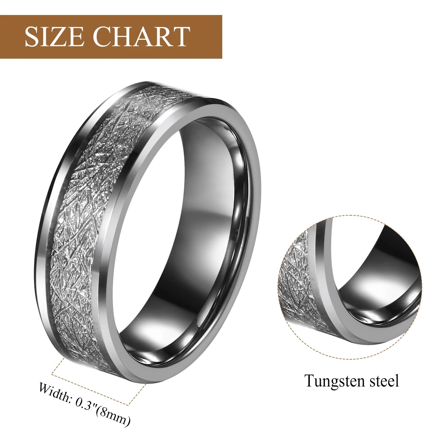 8mm Comfort Fit Classic Men's Tungsten Carbide Ring - Wedding Promise Band Men Wedding Promise Ring Valentine's Day Gift