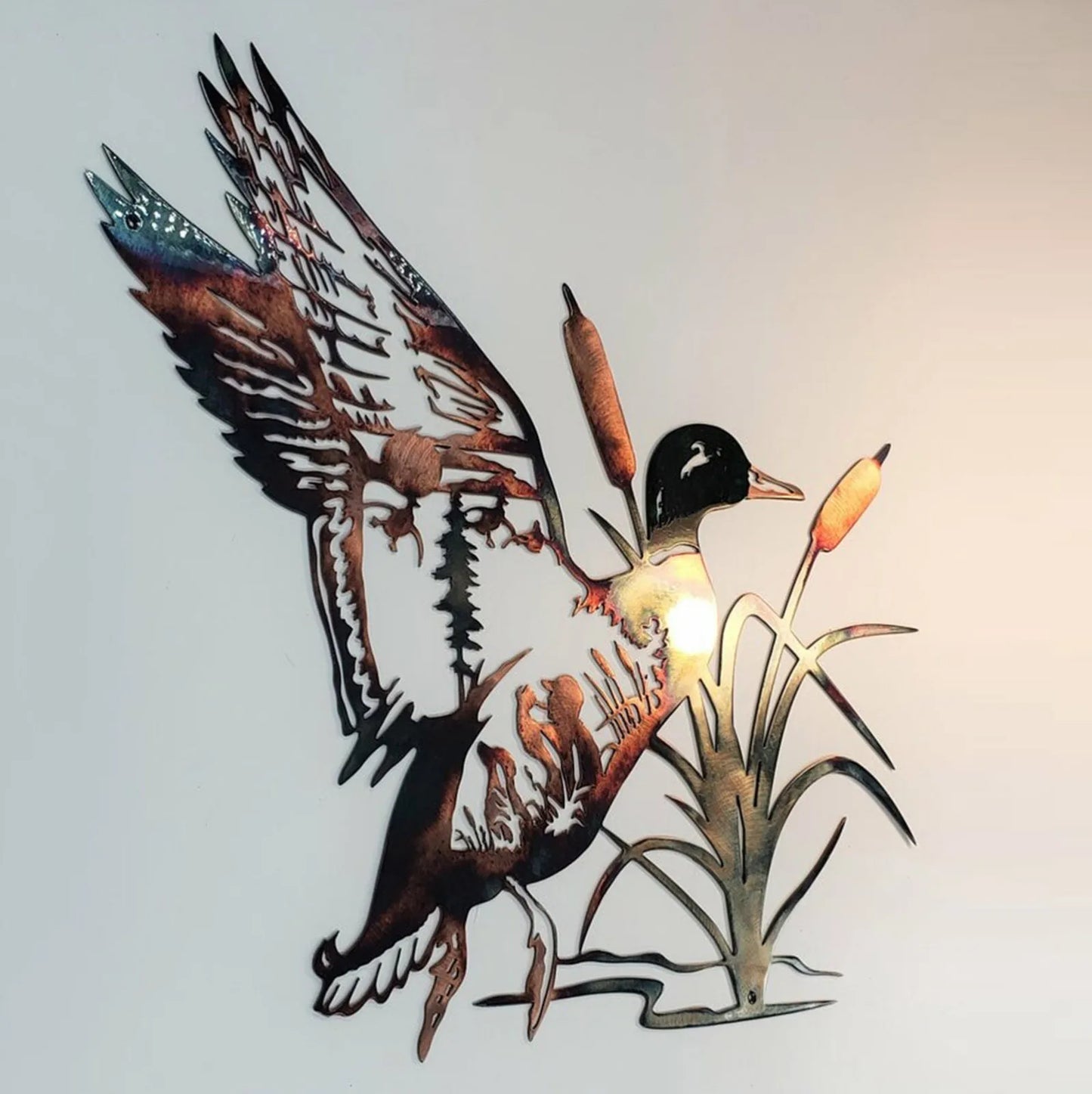 3D Metal Wall Art Decoration - Hollow Out Duck Silhouette