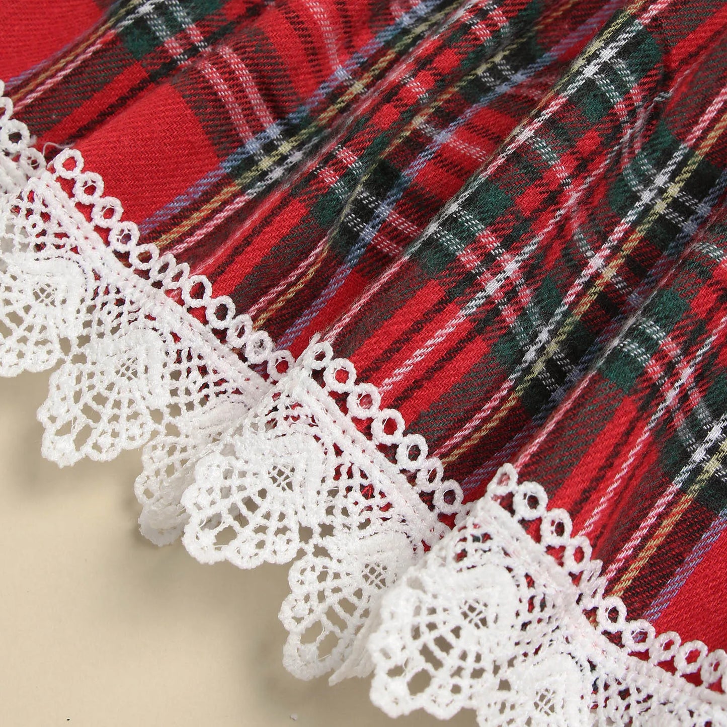 Baby Girl Dress 2025 - Toddler Girls -Christmas Long Sleeved Lace Plaid Printed Patchwork Dress