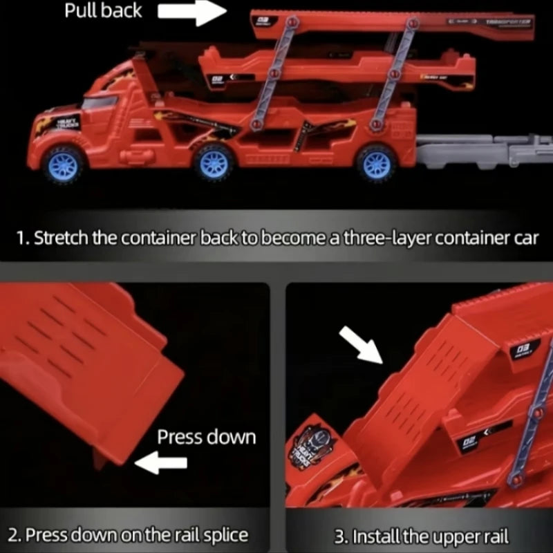 Fire engine ,  car toys Retractable, foldable, eight cars, gifts for children