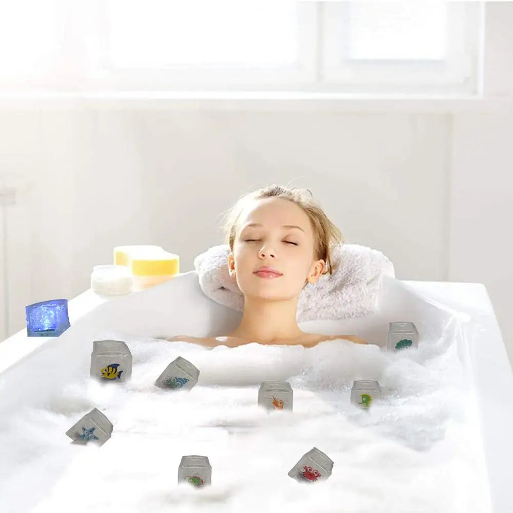 8PCS Bath Tub LED Light Up Cubes - Multicolor Bath Glow Cubes - Water Activated