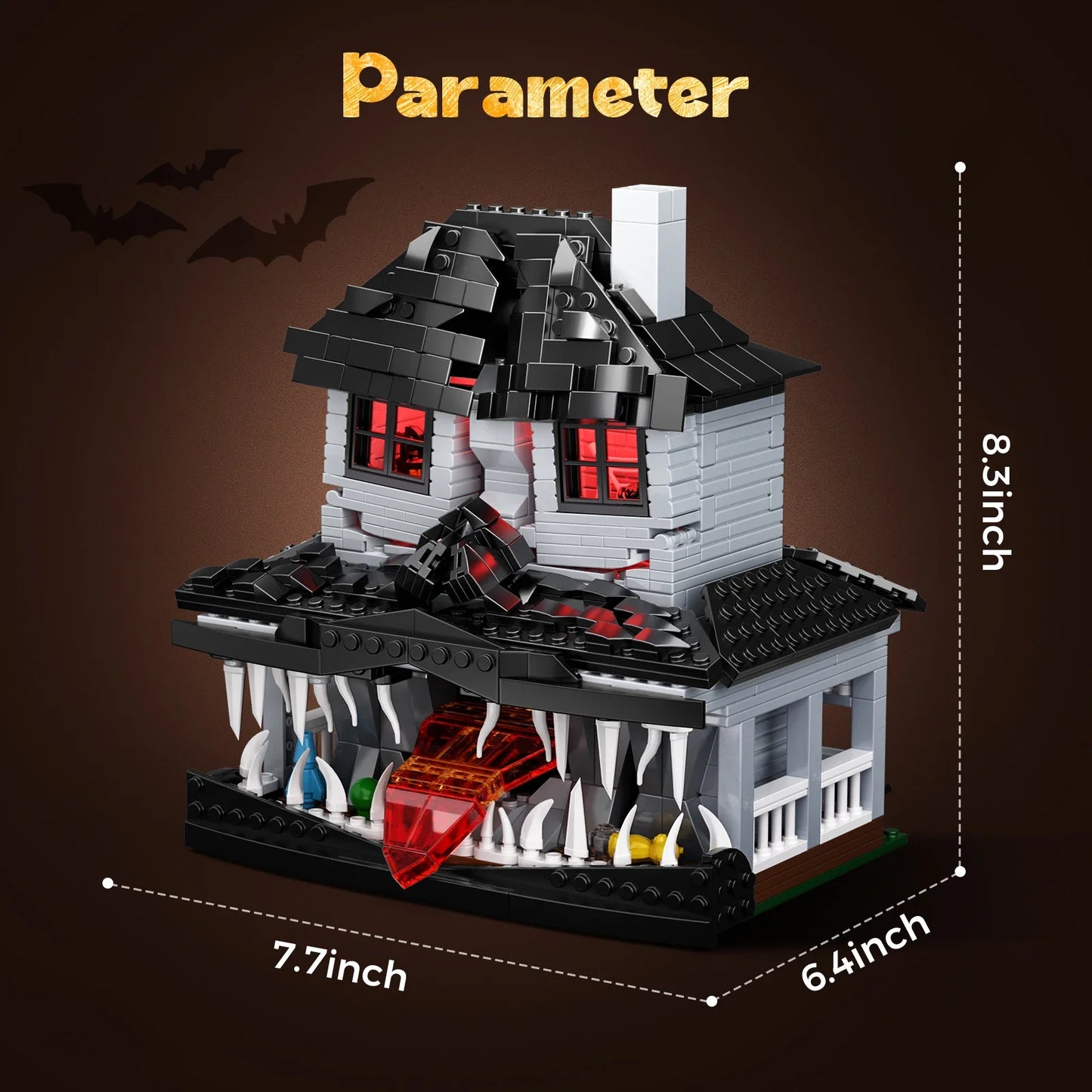 Haunted House Building -Bricks -Toys Monster Hut Model Blocks - Home Decoration with LED light,