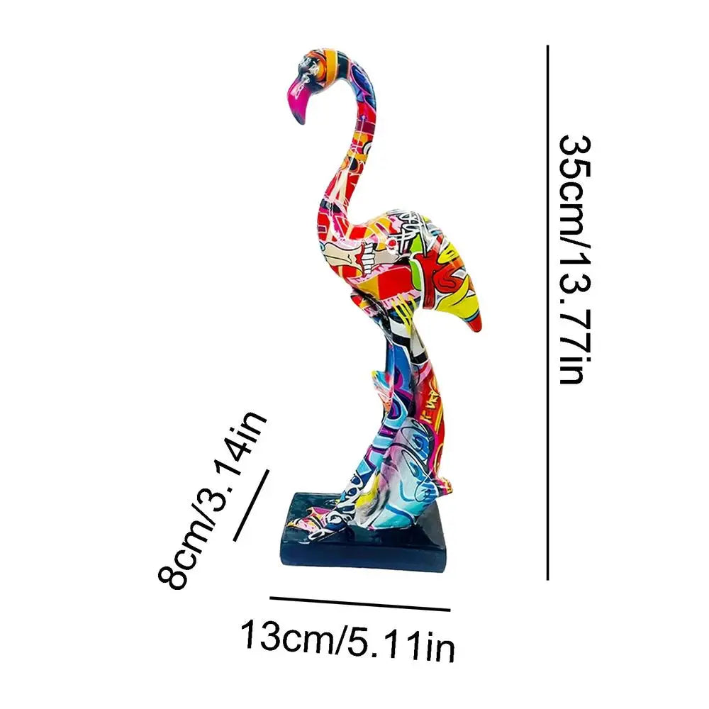Modern Colorful French Flamingo Statue