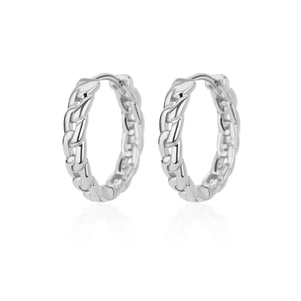 Zircon Round Hoop Earrings For Women - Gold Color Stainless Steel Earring
